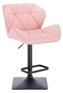 HC111KW Rózsaszín modern műbőr szék fekete lábbal