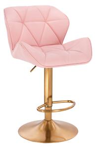 HC111W Rózsaszín modern műbőr szék arany lábbal