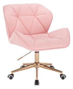HC111K Rózsaszín modern műbőr szék arany lábbal