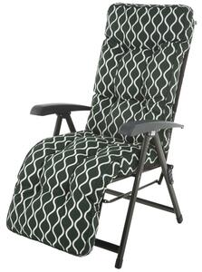 Patio Lena Plus összecsukható kerti szék lábtartóval fekete fehér