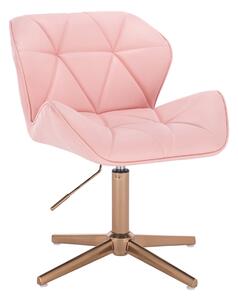 HC111CROSS Rózsaszín modern műbőr szék arany lábbal