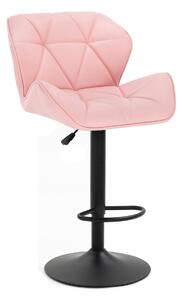 HC111W Rózsaszín modern műbőr szék fekete lábbal
