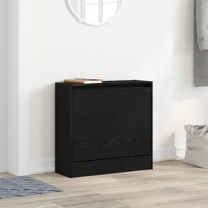 Cipőtároló Fekete Tölgy 60x21x57 cm Műanyag