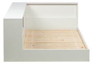 Connect fehér borovi fenyő egyszemélyes ágy, 90 x 200 cm - WOOOD