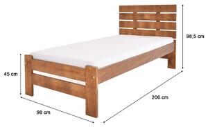 LULA egyszemélyes ágy 90x200 - tölgy