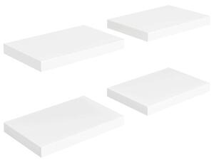 4 db fehér mdf lebegő fali polc 40 x 23 x 3,8 cm
