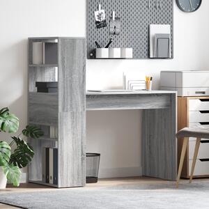 Asztal polcokkal Szürke Sonoma 113 x 54 x 120 cm Faanyag