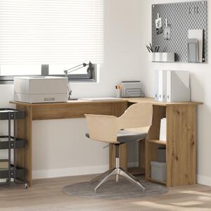 Asztal polcokkal Artisan tölgy 142 x 102 x 73 cm Faanyag