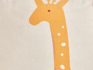 Bézs pamut zsiráfos puff ⌀ 45 cm KARTEE
