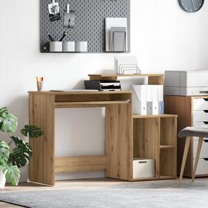 Íróasztal Tárolással Kézműves Tölgy 120.5x44x88.5 cm Szerelt Fa