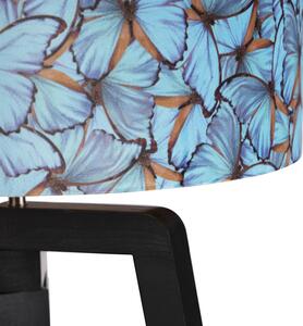 Állólámpa állvány fekete árnyalatú pillangókkal, 50 cm - Puros