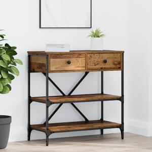 Konzolasztal fiókkal polcokkal Barna 75 x 34,5 x 75 cm faszínű