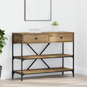Konzolasztal fiókkal polcokkal Barna 100 x 34,5 x 75 cm faszínű
