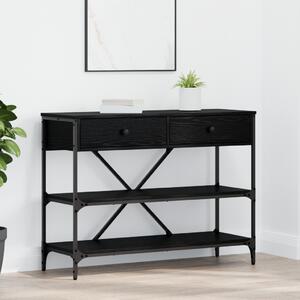 Konzol Asztal Fekete Tölgy 100x34.5x75 cm Mérnöki Fa