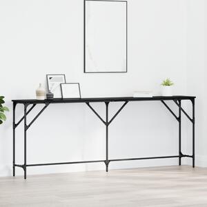 Konzol Asztal Fekete Tölgy 200x29x75 cm Összeszerelt Fa