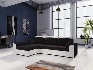 Sarok ülőgarnitúra Paragon L (fekete + fehér) (B)
