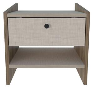 Hanah Home Nightstand Walnut Beige Berlin - Walnut, Beige