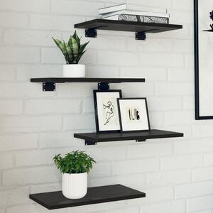 Polcozó Deszkák - 4 db Fekete tölgy, 40x20x1.5 cm, mérnöki fából készült