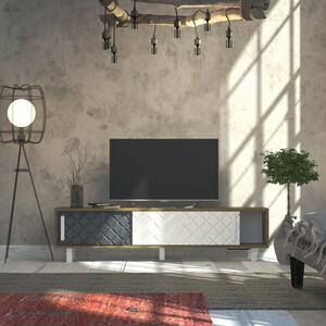 Hanah Home TV Stand Oak White Anthracite Rob - Ud, White, Anthracite