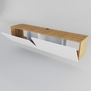 Hanah Home TV állvány, fehér, diófa Poling - Fehér, Diófa