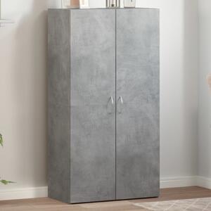 Betonszürke szerelt fa irattartó szekrény 60 x 32 x 115 cm