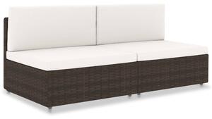 2 személyes barna elemes polyrattan kanapé