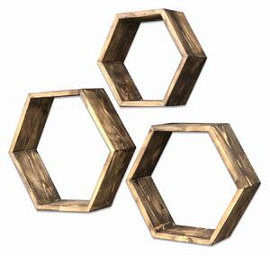 Hanah Home Dekoratív Fa Fali Polc Wooden Raf351