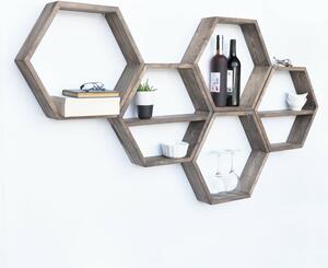 Hanah Home Fali polc Walnut Hex003