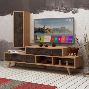 Hanah Home TV szekrény tölgy és sötétszürke Joseph