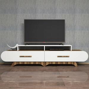 Hanah Home TV-állvány Walnut White Flora - dió, fehér