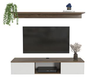 Hanah Home TV Stand Walnut White Elia - Walnut, White