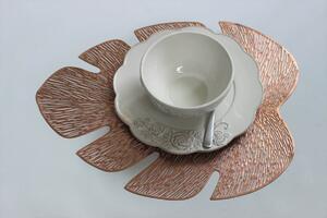 Rose gold tányéralátét Monstera 45cm