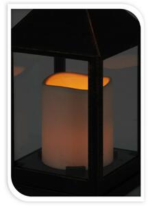 Lámpás LED gyertyával brown, 23 cm