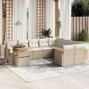 VidaXL Polyrattan Kerti Ülőgarnitúra - 10 részes - Bézs