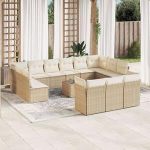 VidaXL Polyrattan Kerti Ülőgarnitúra - 14 részes - Bézs