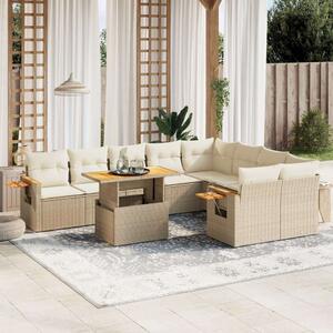VidaXL Polyrattan Kerti Ülőgarnitúra - 10 részes - Bézs