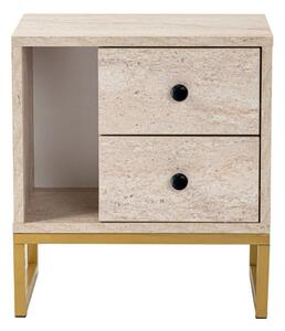 Hanah Home Nightstand Travertine Gold Glimmer - Travertine, Gold