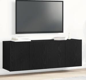 2 db fekete tölgyfa TV-szekrény 120 x 30 x 41 cm
