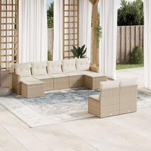 VidaXL Polyrattan Kerti Ülőgarnitúra - 9 részes - Bézs