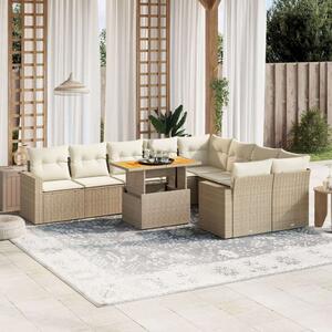 VidaXL Polyrattan Kerti Ülőgarnitúra - 10 részes - Bézs