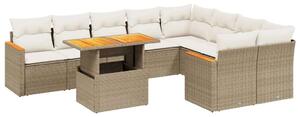 VidaXL Polyrattan Kerti Ülőgarnitúra - 10 részes - Bézs