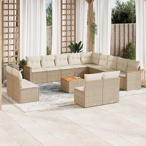 VidaXL Polyrattan Kerti Ülőgarnitúra - Bézs - 14 részes