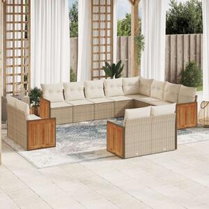 VidaXL Polyrattan Kerti Ülőgarnitúra - 12 részes - Bézs