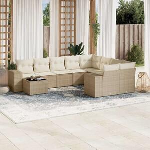 VidaXL Polyrattan Kerti Ülőgarnitúra - 10 részes - Bézs