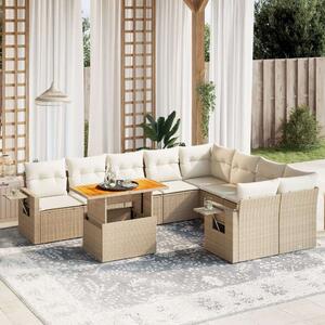 VidaXL Polyrattan Kerti Ülőgarnitúra - 10 részes - Bézs