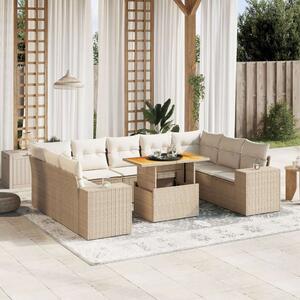 VidaXL Polyrattan Kerti Ülőgarnitúra - 10 részes - Bézs