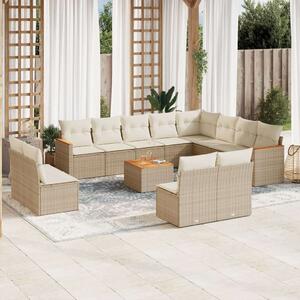 VidaXL Polyrattan Kerti Ülőgarnitúra - Bézs - 13 részes