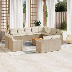 VidaXL Polyrattan Kerti Ülőgarnitúra - 13 részes - Bézs