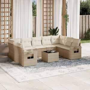 VidaXL Polyrattan Kerti Ülőgarnitúra - 10 részes - Bézs