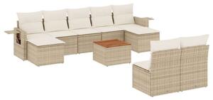 VidaXL Polyrattan Kerti Ülőgarnitúra - 10 részes - Bézs